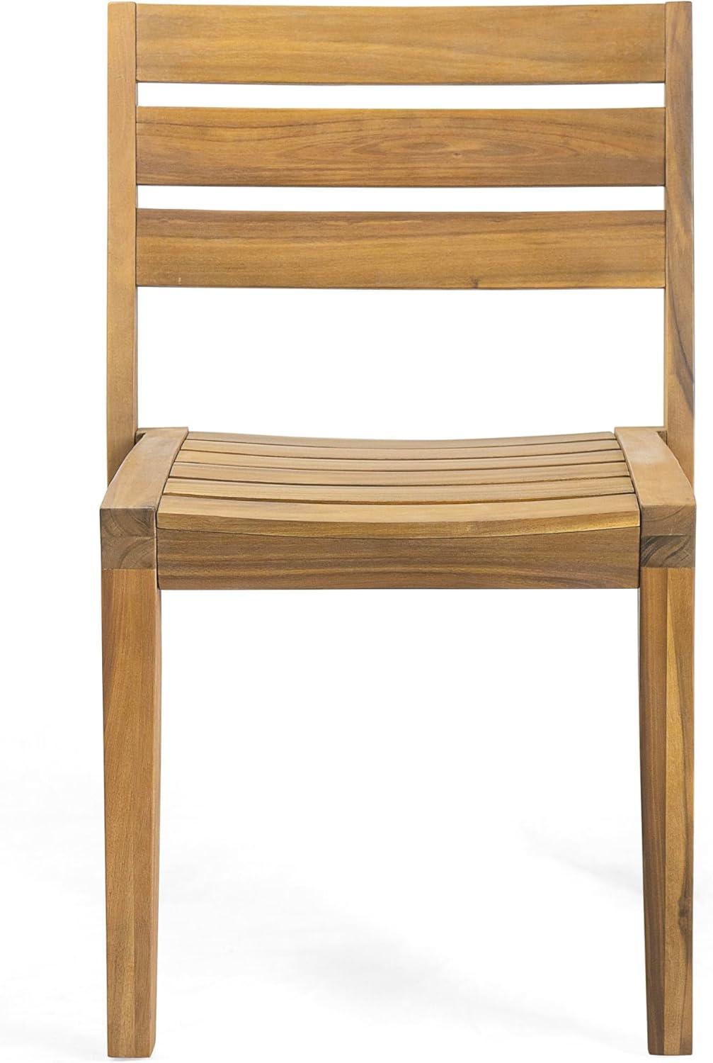 imageChristopher Knight Home Set of 2 Katie Tropical Style Patio Dining Chairs Acacia Wood OutdoorIndoor Side Chair GardenPorchBalconyPoolside Accent Chair Weather Resistant Teak Finish
