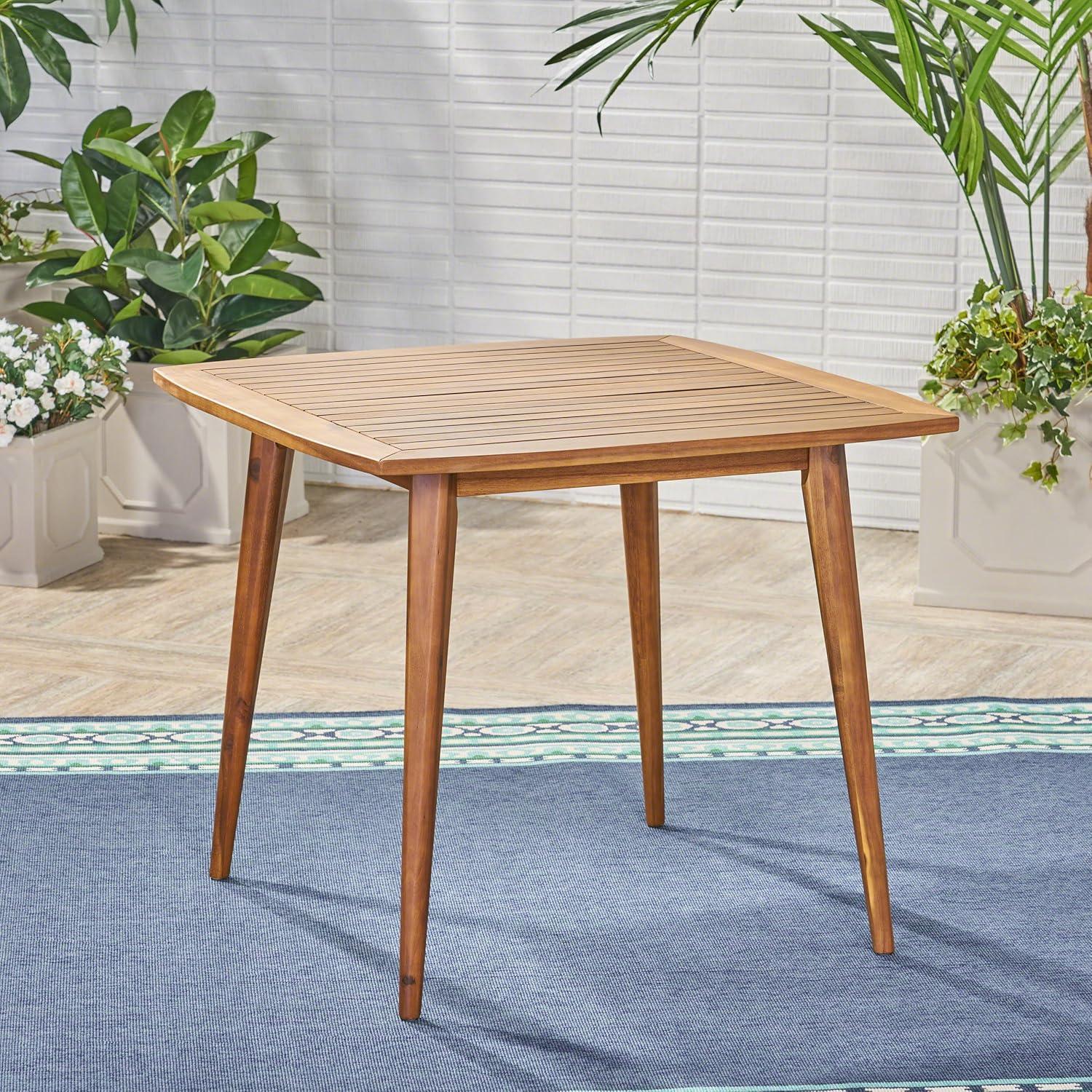 imageChristopher Knight Home Solomon Outdoor 5 Piece Acacia Wood Dining Set Teak Finish