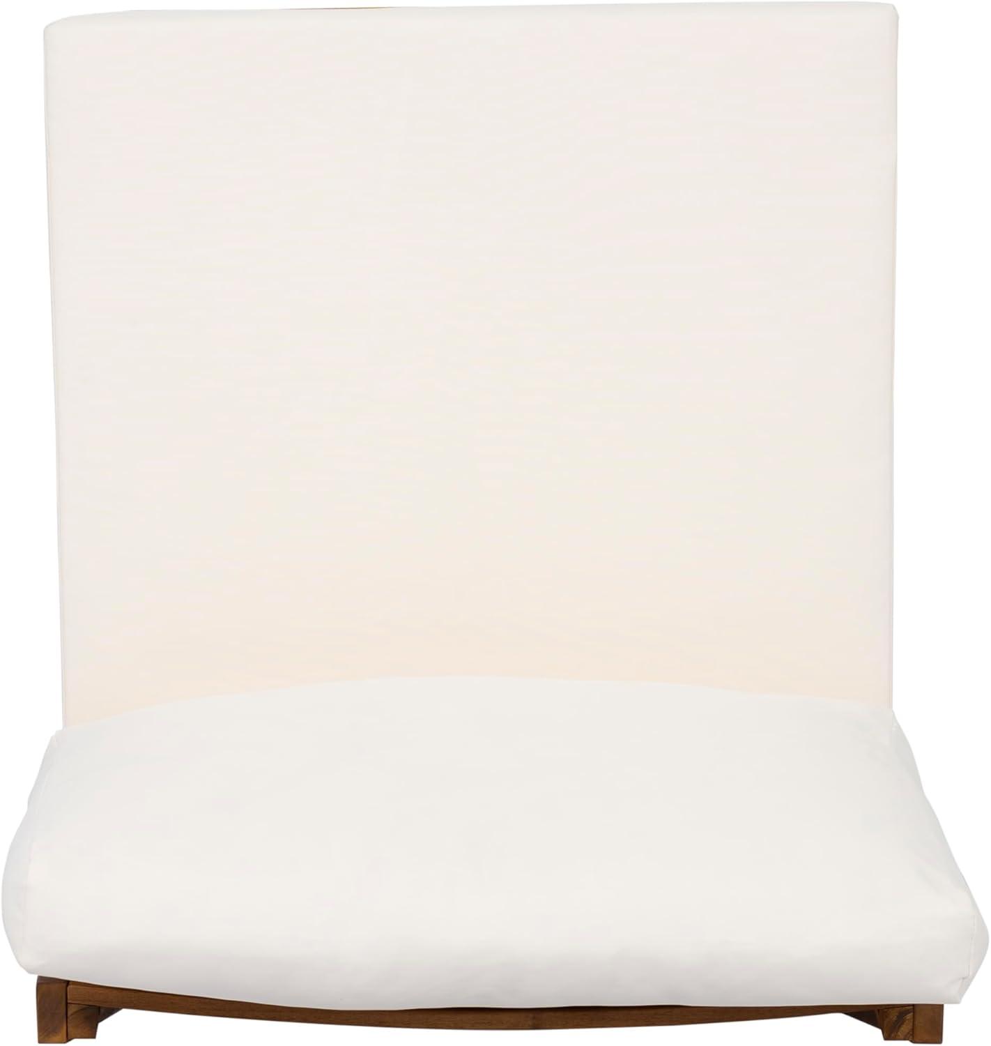 imageChristopher Knight Home Suri Set of 2 Acacia Wood Lounge Chair Outdoor Contemporary Accent Chair Set with Weather Resistant Cushion Deep Seating Armless Comfy Patio Chairs Teak Cream