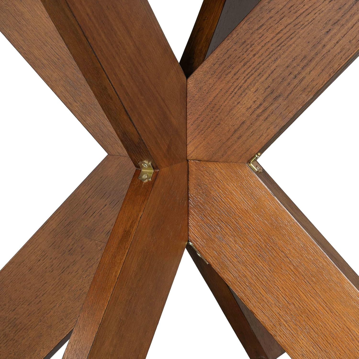 imageChristopher Knight Home Taliyah Round Dining Table for 5 MDF Round Top Modern Kitchen Table Premium Quality Farmhouse Dining Room Table Wooden Accent Table Brown