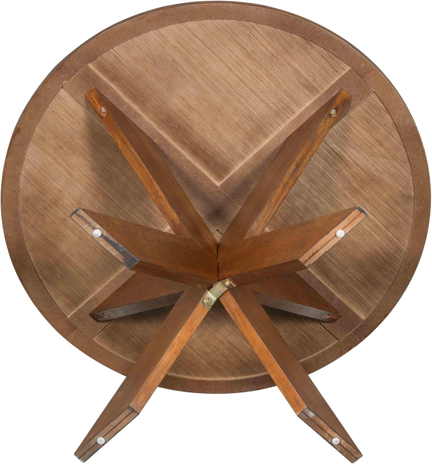 imageChristopher Knight Home Taliyah Round Dining Table for 5 MDF Round Top Modern Kitchen Table Premium Quality Farmhouse Dining Room Table Wooden Accent Table Brown