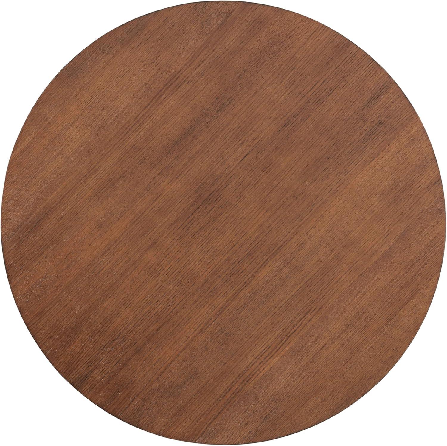 imageChristopher Knight Home Taliyah Round Dining Table for 5 MDF Round Top Modern Kitchen Table Premium Quality Farmhouse Dining Room Table Wooden Accent Table Brown