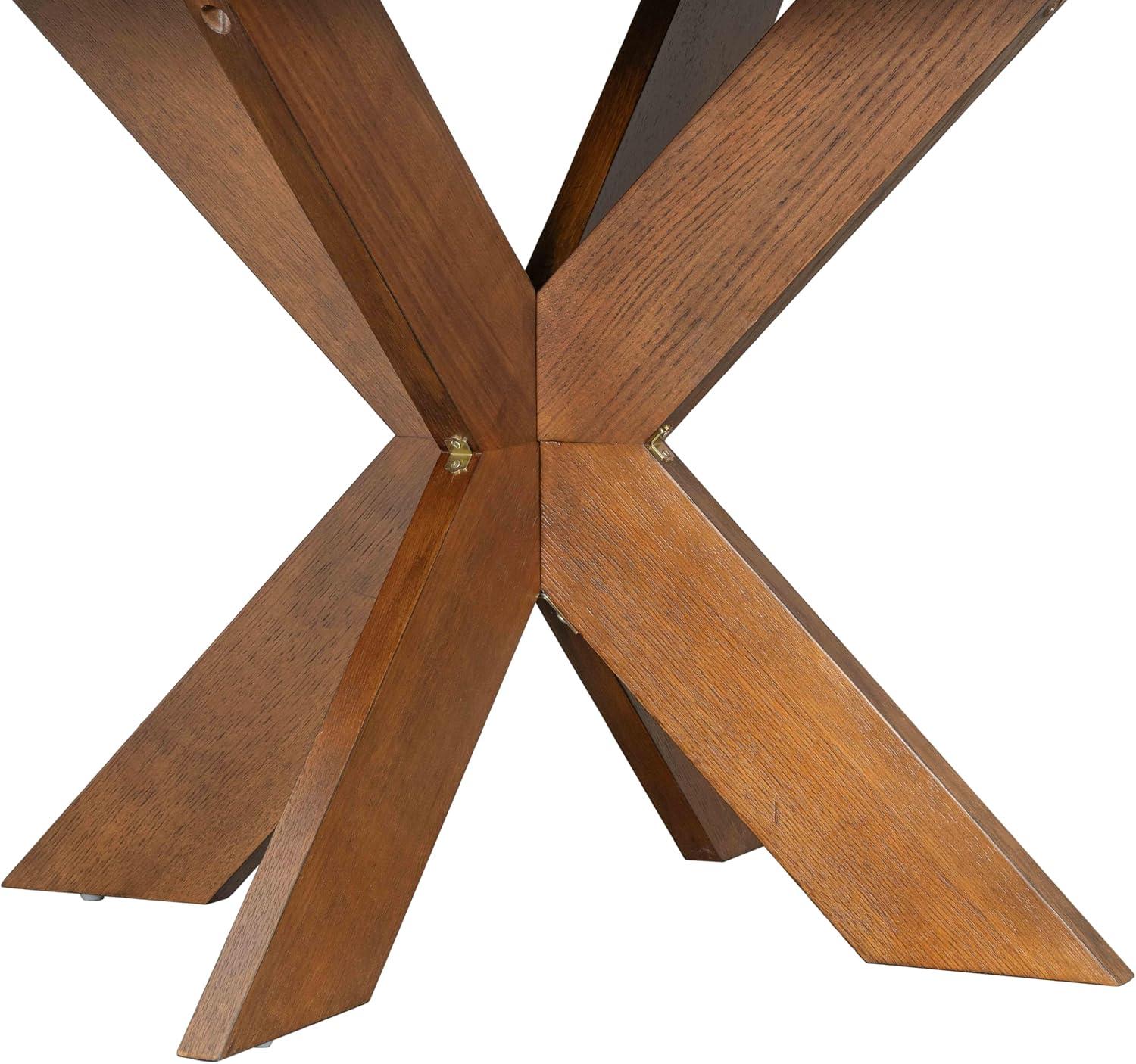 imageChristopher Knight Home Taliyah Round Dining Table for 5 MDF Round Top Modern Kitchen Table Premium Quality Farmhouse Dining Room Table Wooden Accent Table Brown