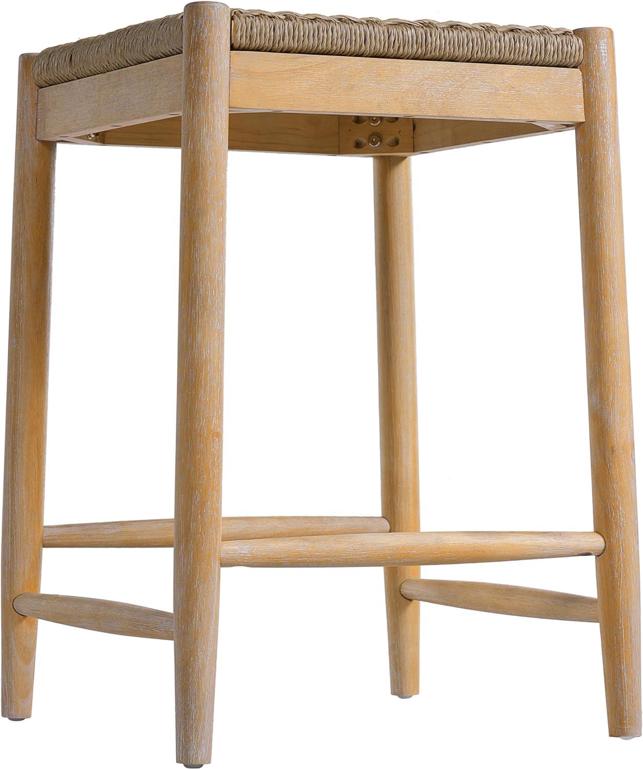 imageChristopher Knight Home Tana Boho Backless Counter Height Bar Stools Set of 4 Acacia Wood Counter Stools with Rope Wicker Seat Square Bar Stool for Kitchen Island Wooden Dining Room Chair Natural