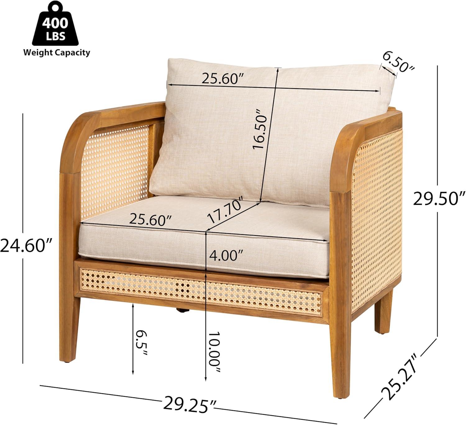 imageChristopher Knight Home Tilden 3Piece Patio Furniture Set 4Seater Acacia Wood Outdoor Patio Sectional Furniture Set Garden Wicker Loveseat and Accent Chair Set with Removable Cushions TeakBeige