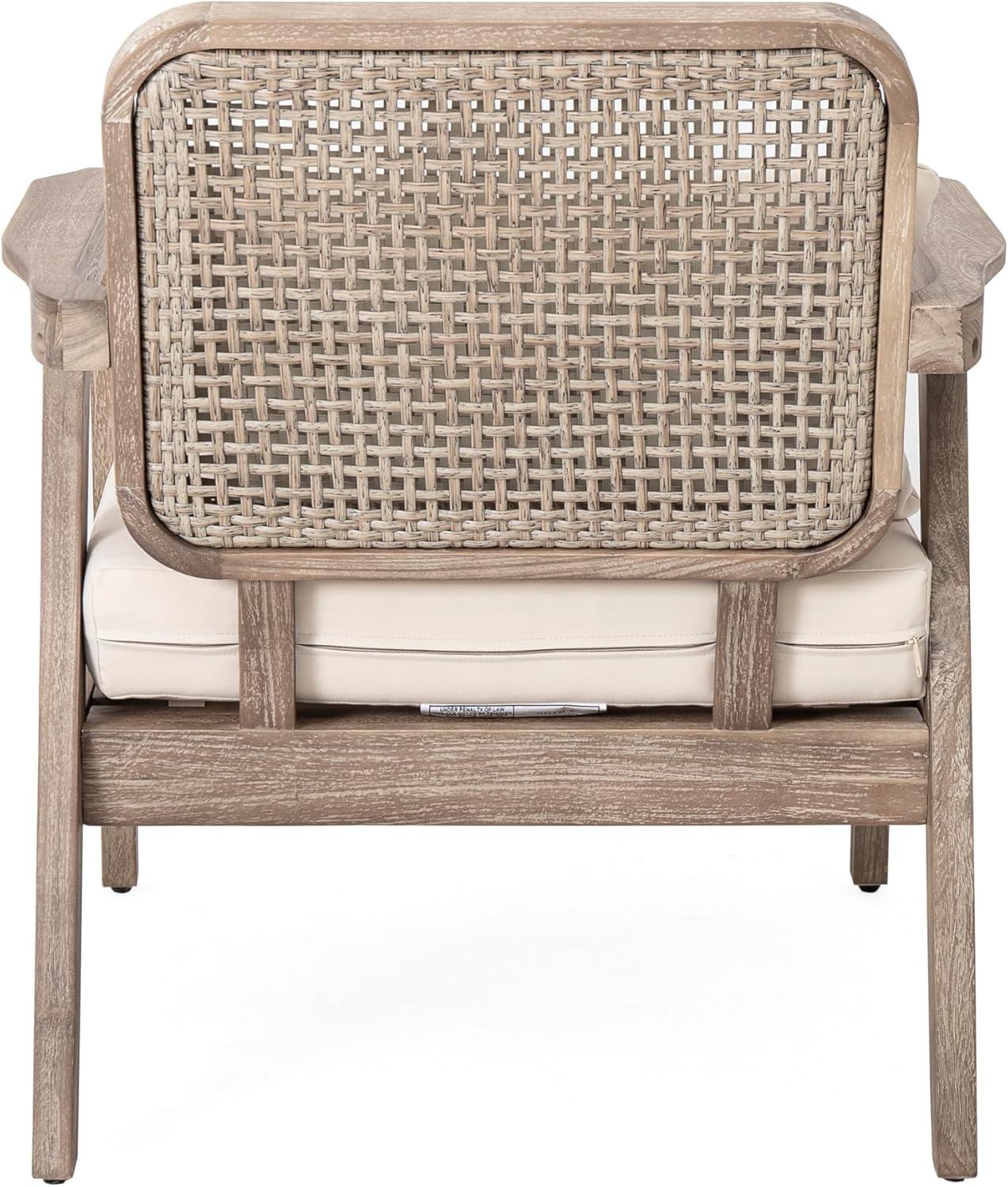 imageChristopher Knight Home Ursa Outdoor Patio Club Chair Acacia Wood Arm Chair Single Sofa Chair Patio Furniture Deep Seating with Cushion for Porch Garden Backyard Balcony Light Brown