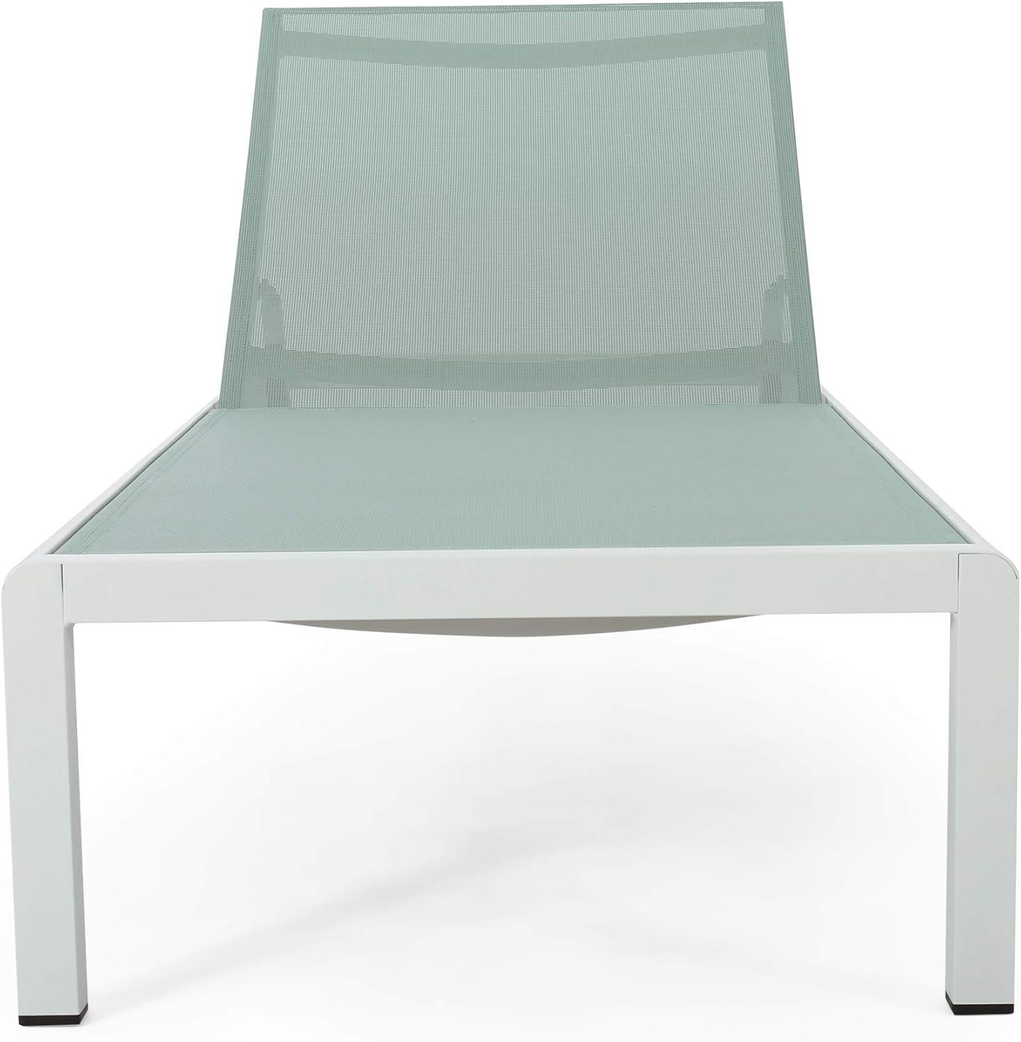 imageChristopher Knight Home Vanessa Coral Outdoor Chaise Lounges Set of 2 Green and White