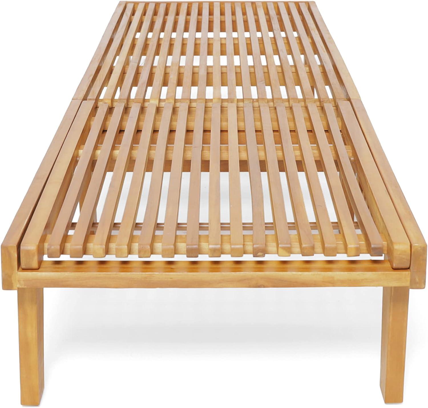 imageChristopher Knight Home Vernon Outdoor Acacia Wood Chaise Lounge Set Teak FinishTeak Finish