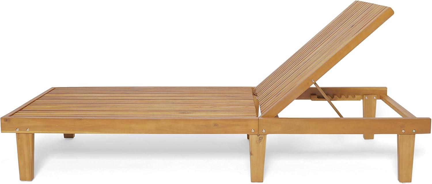 imageChristopher Knight Home Vernon Outdoor Acacia Wood Chaise Lounge Set Teak FinishTeak Finish