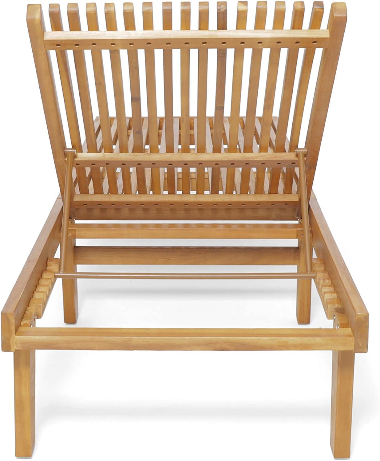 imageChristopher Knight Home Vernon Outdoor Acacia Wood Chaise Lounge Set Teak FinishTeak Finish