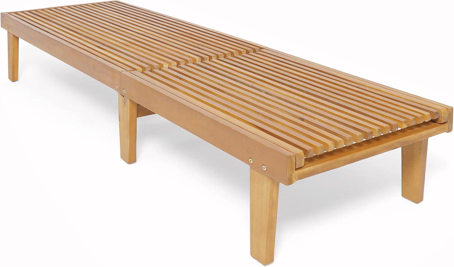 imageChristopher Knight Home Vernon Outdoor Acacia Wood Chaise Lounge Set Teak FinishTeak Finish