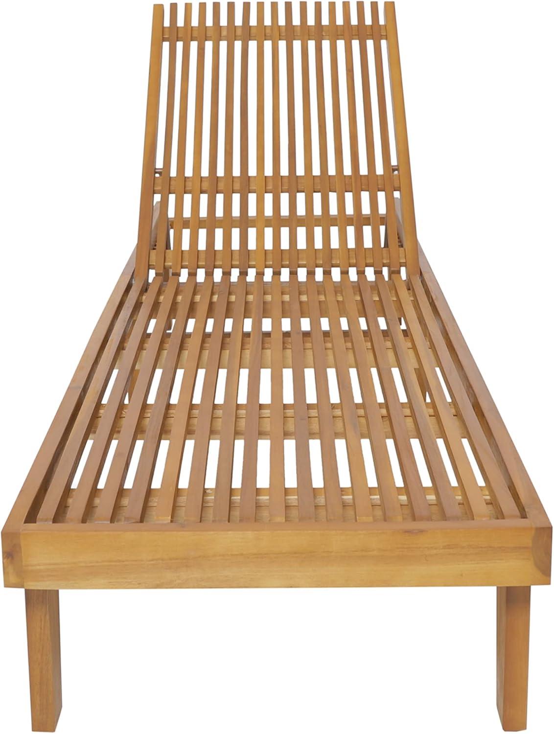 imageChristopher Knight Home Vernon Outdoor Acacia Wood Chaise Lounge Set Teak FinishTeak Finish