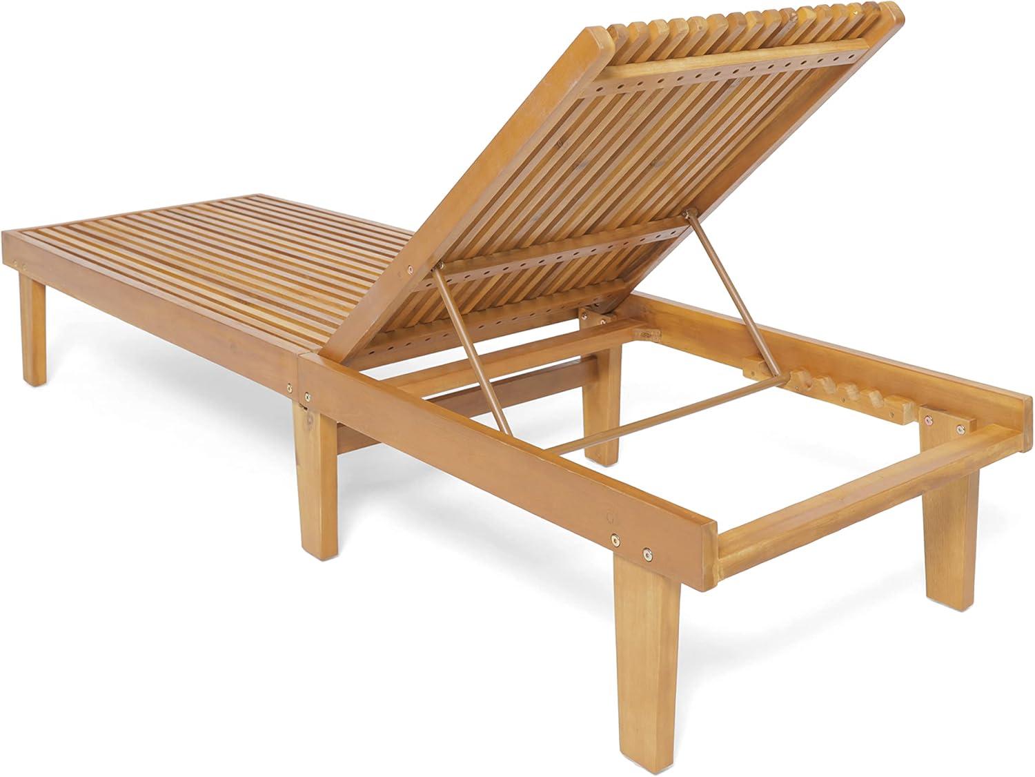 imageChristopher Knight Home Vernon Outdoor Acacia Wood Chaise Lounge Set Teak FinishTeak Finish