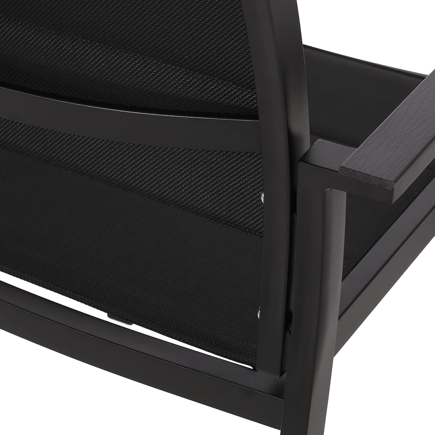 imageChristopher Knight Home Wilbur Outdoor Dining Chairs Mesh and Aluminum Black Set of 2