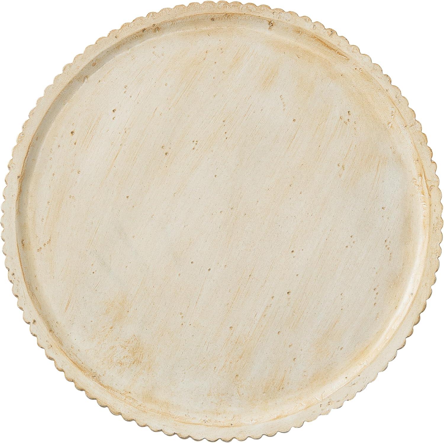 imageChristopher Knight Home Yunara 17quot H Lightweight Concrete End Table with Stunning Fluted Design Indoor Outdoor Accent Side Table Travertine Effect Round Coffee Table No Assembly Natural