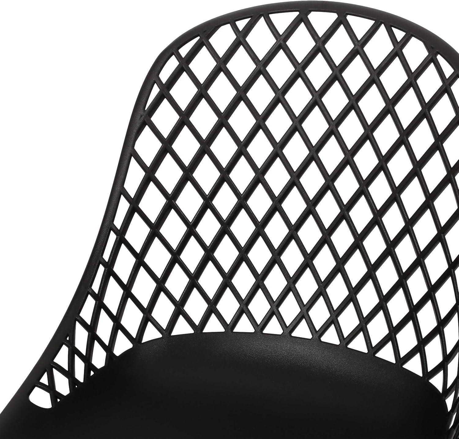 imageDelora Outdoor Modern Dining Chair Set of 4 Black