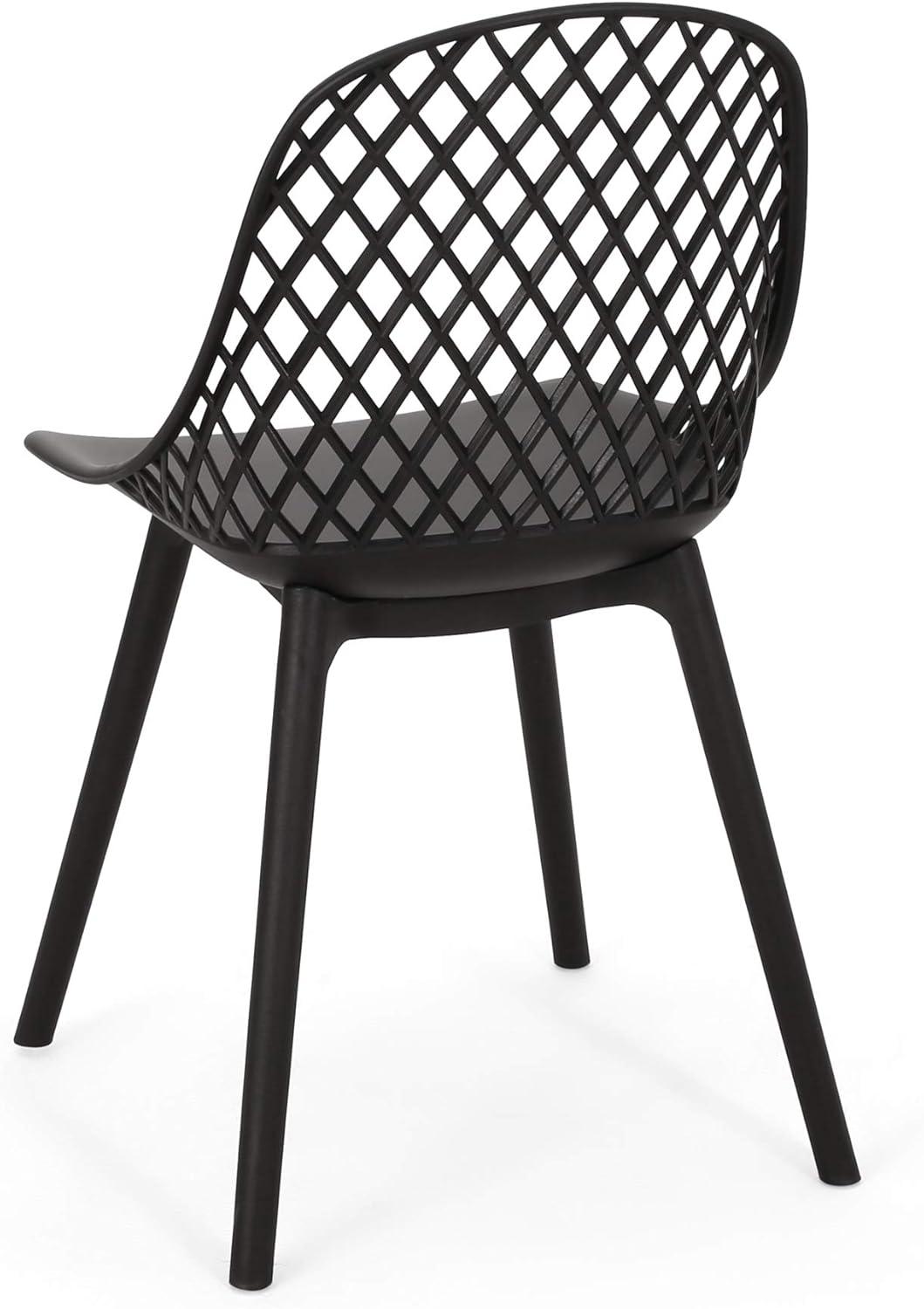 imageDelora Outdoor Modern Dining Chair Set of 4 Black