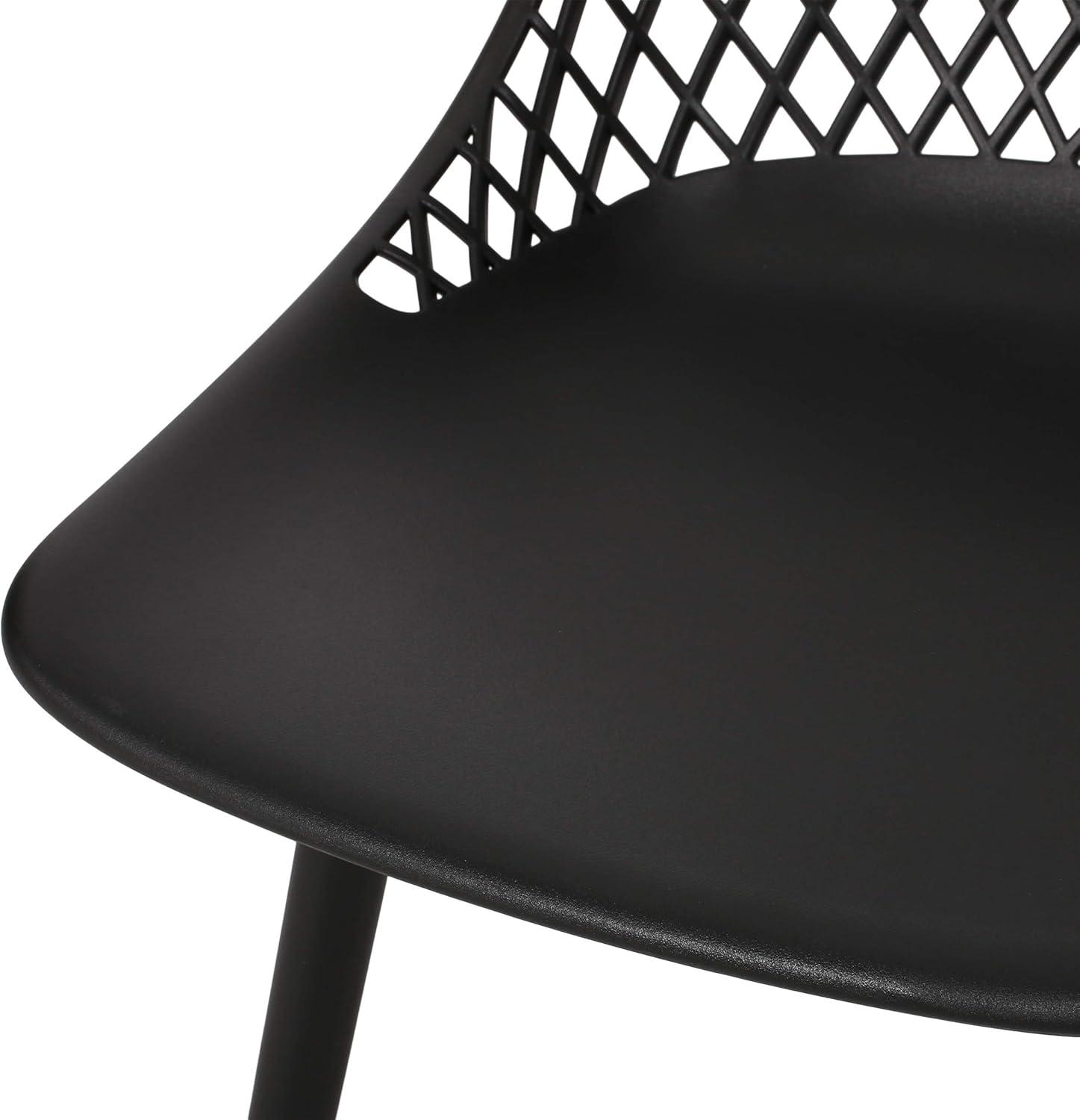 imageDelora Outdoor Modern Dining Chair Set of 4 Black