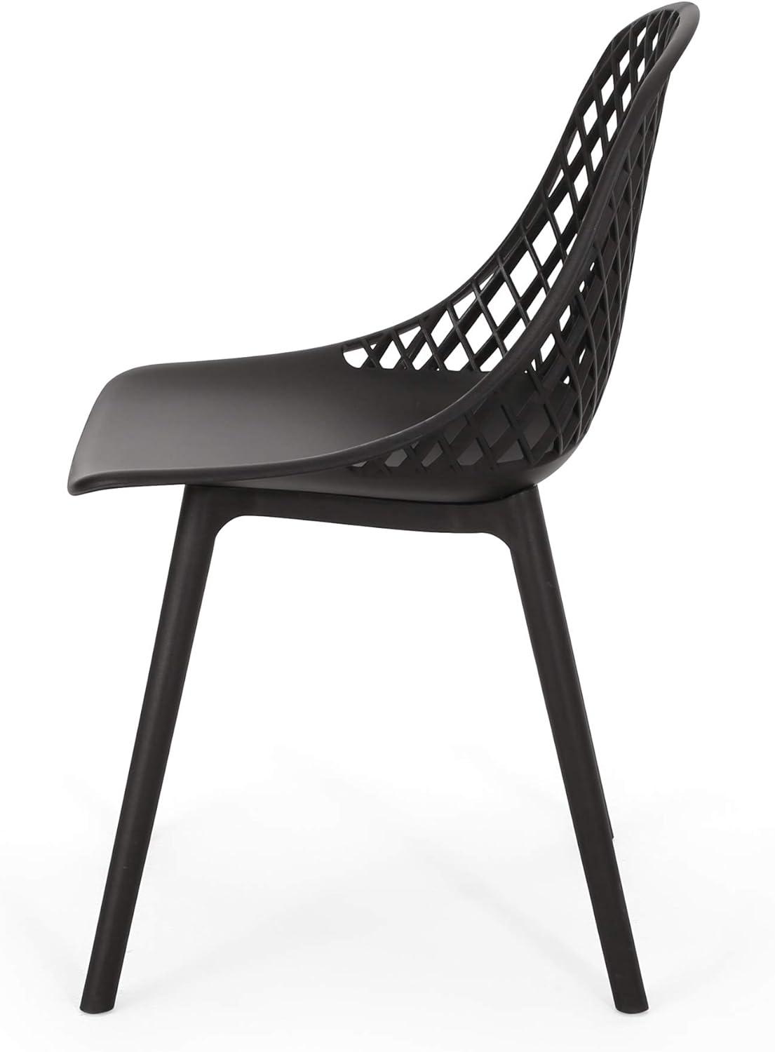 imageDelora Outdoor Modern Dining Chair Set of 4 Black