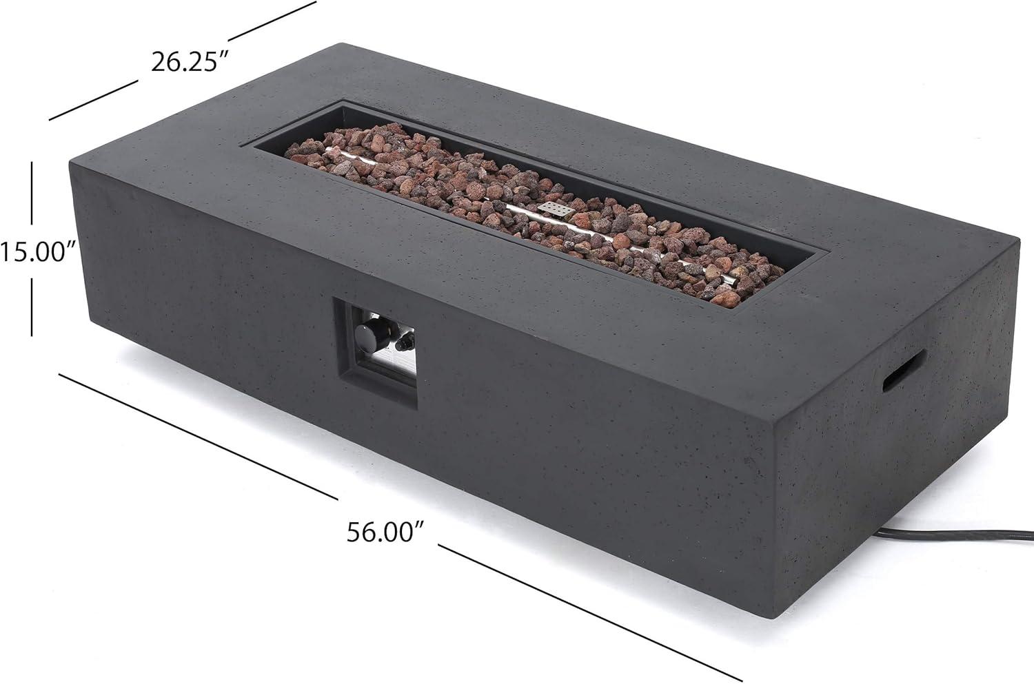 imageGiovanna Outdoor 7 Seater Chat Set with Fire Pit Aluminum BlackNaturalDark Gray