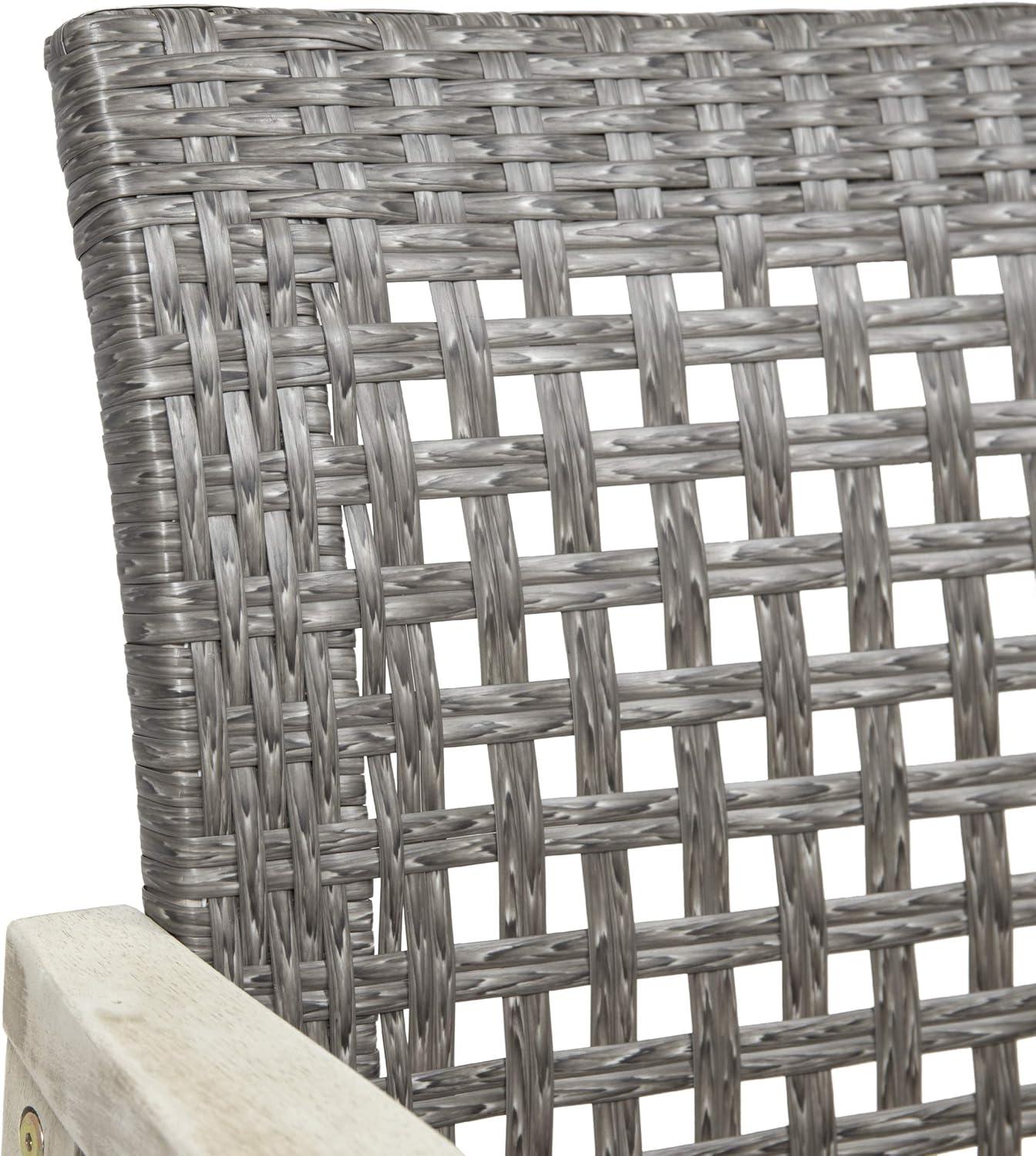 imageGreat Deal Furniture Noble House Hampton Outdoor Acacia Wood Dining Chair in Light Gray Set of 2