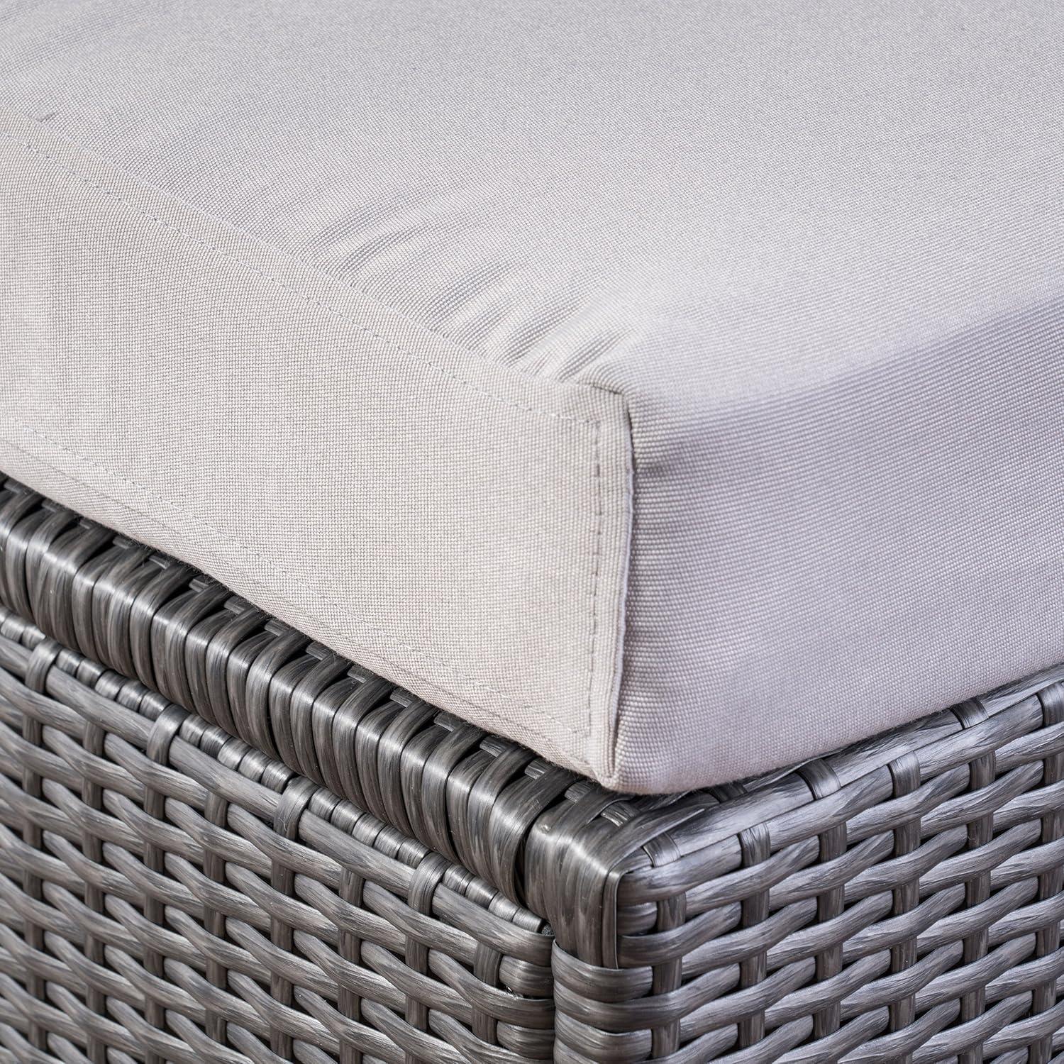 imageGreat Deal Furniture Tom Rosa Outdoor 8 Seater Wicker Sectional Sofa Set with Cushions Grey with Silver CushionsGreySilver Cushion