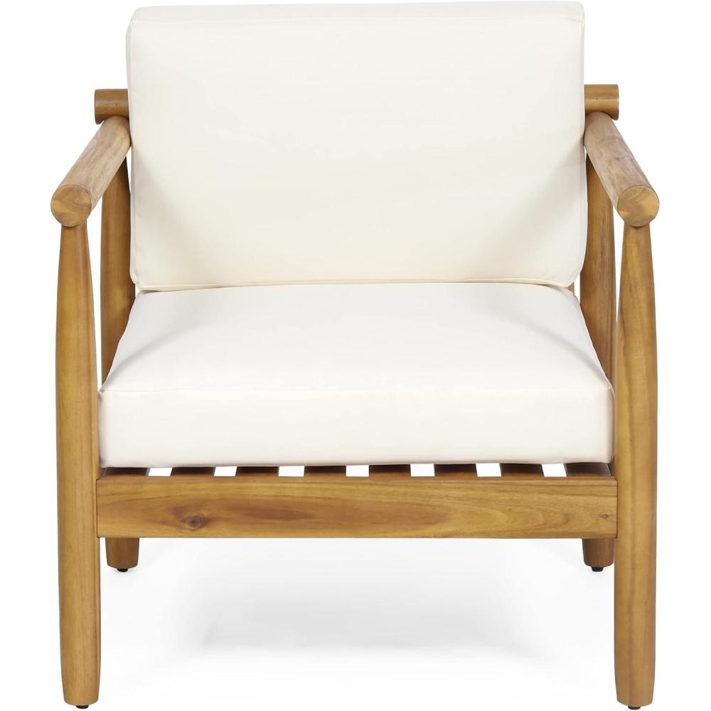 imageBonsallo Outdoor Club Chair with Cushions Acacia Wood TeakCream