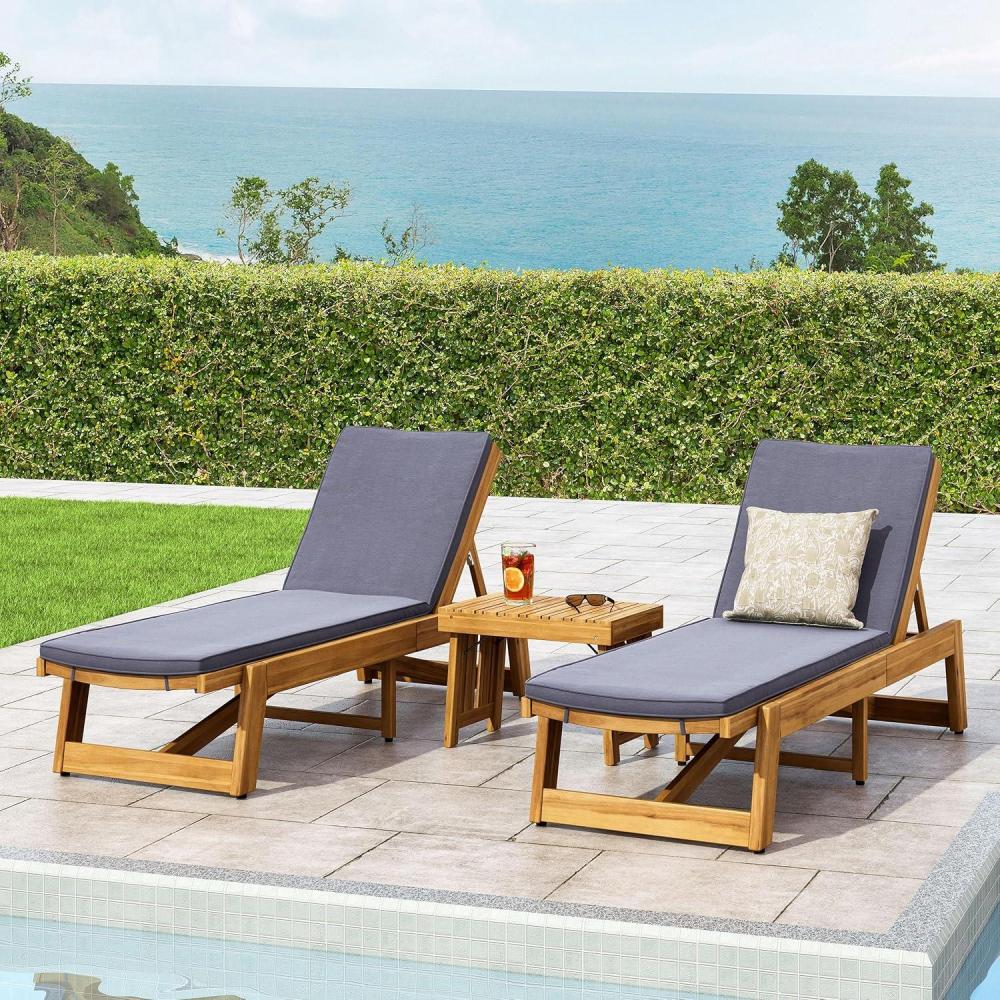 imageChristopher Knight Home 309786C Shane Chaise Lounge Cushion Outdoor Set of 2 with Removable Cover 2 Piece WaterResistant Lounge Chair Cushion 7875quot L x 2375quot W x 15quot H OrangeDark Grey