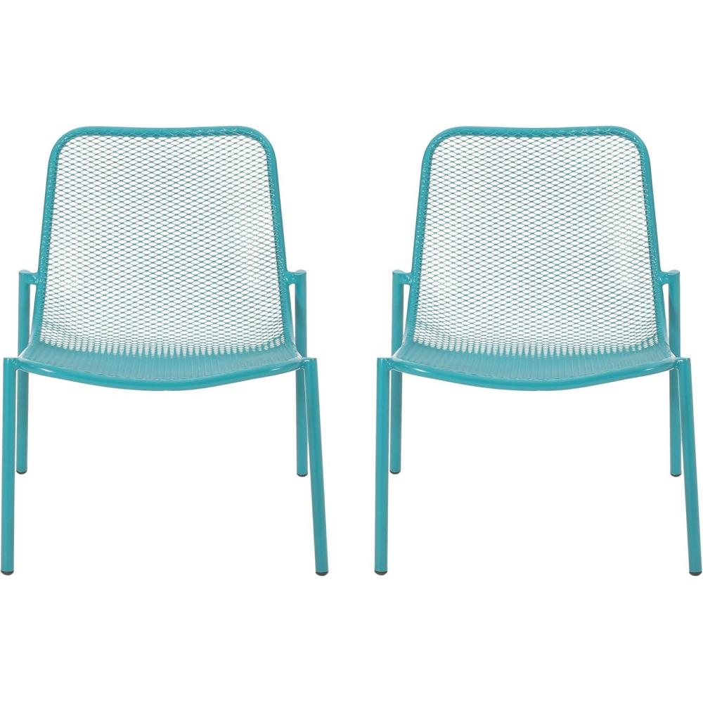 imageChristopher Knight Home Bucknell Outdoor Modern Dining Chair Set of 2 Matte TealMatte Teal