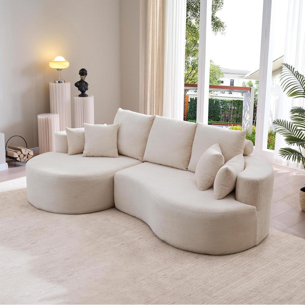 imageChristopher Knight Home Carden 106quot Curved Modular Sectional Sofa Fabric Upholstered Comfy Sofa Couch with Chaise Lounge Modern Cloud Couch with Deep Seat No Assembly Required Browish OrangeWhitecap