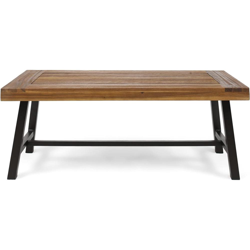 imageChristopher Knight Home Carlisle Outdoor Acacia Wood Coffee Table SandblastRustic MetalCarlisl sandblastRustic Metal
