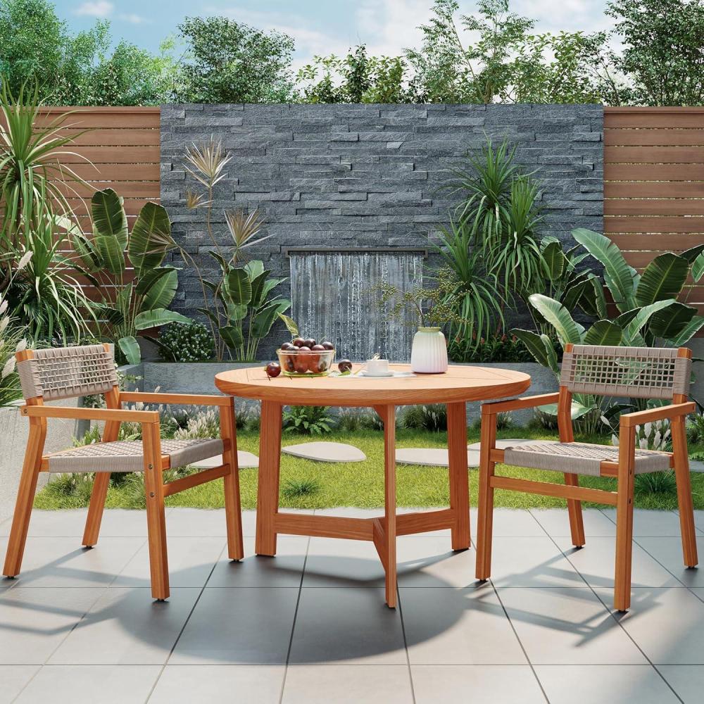 imageChristopher Knight Home Dolly Dining Chairs Set of 2 Acacia Wood Frame Dining Chairs Rope Woven Armchair Accent Dining Chair Set Patio Wooden Armchair for Backyard Poolside Garden TeakTeak