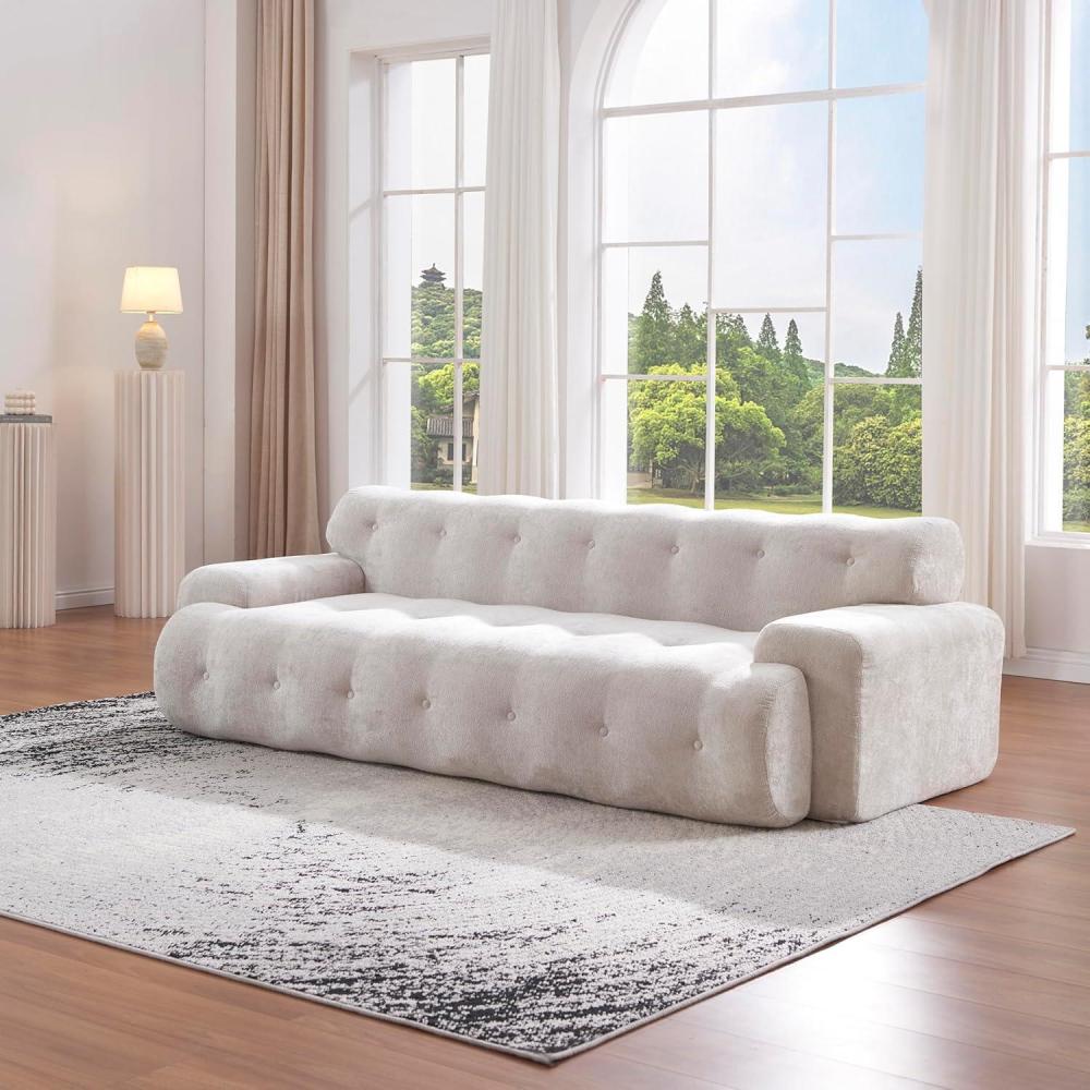 imageChristopher Knight Home Gumi Modern Fabric Upholstered 3 Seater Sofa Couch Oversized Boneless Couch for Living Room Comfy Cloud Sofa for Bedroom Home Office No Assembly Required Brownish OrangeSilver Lining