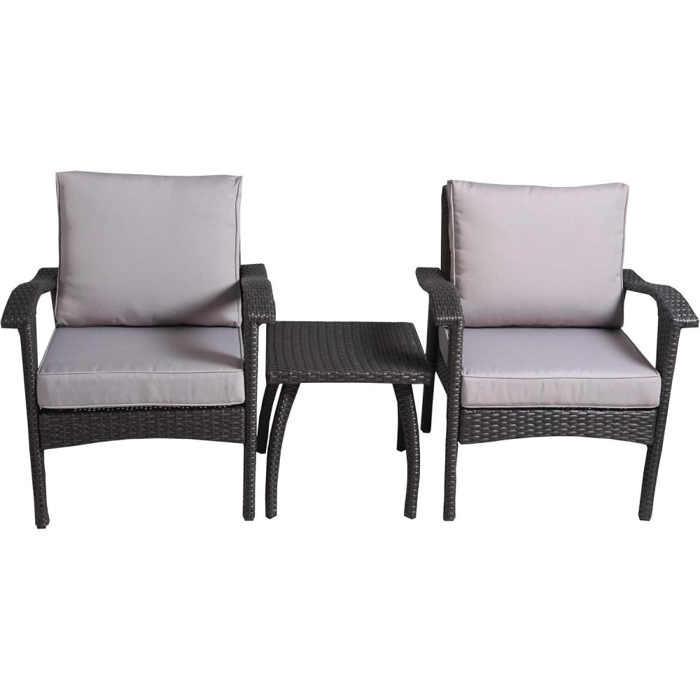 imageChristopher Knight Home Honolulu PE Club Chairs and Accent Table Set 3Pcs Set Grey