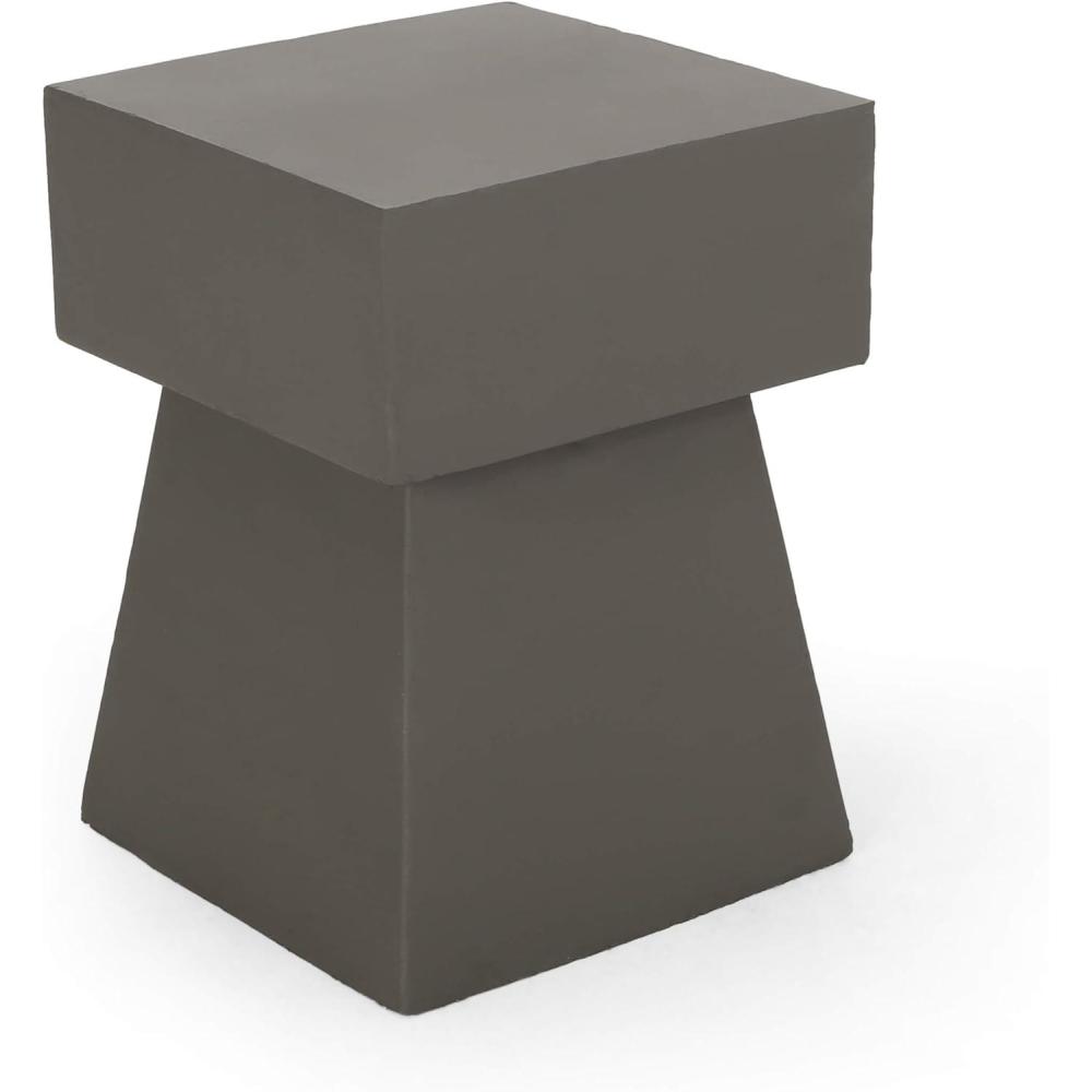 imageChristopher Knight Home Jack Outdoor Modern Side Table Matte BlackLight Gray