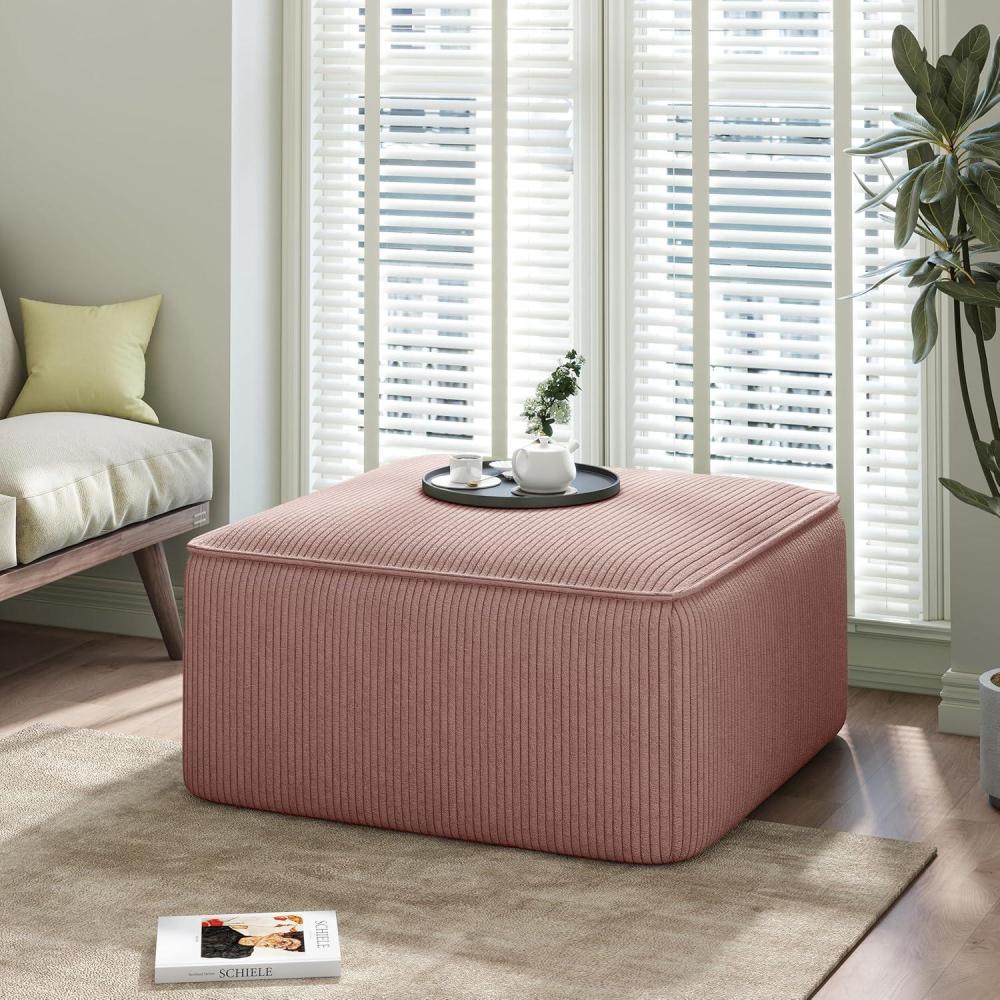 imageChristopher Knight Home Kyle Corduroy Woven Upholstery Square Ottoman Living Room Sofa Ottoman with Wood Frame Comfy Seating Experience with Dense Foam Padding NonMarking Foot Caps Olive GreenPink Corduroy