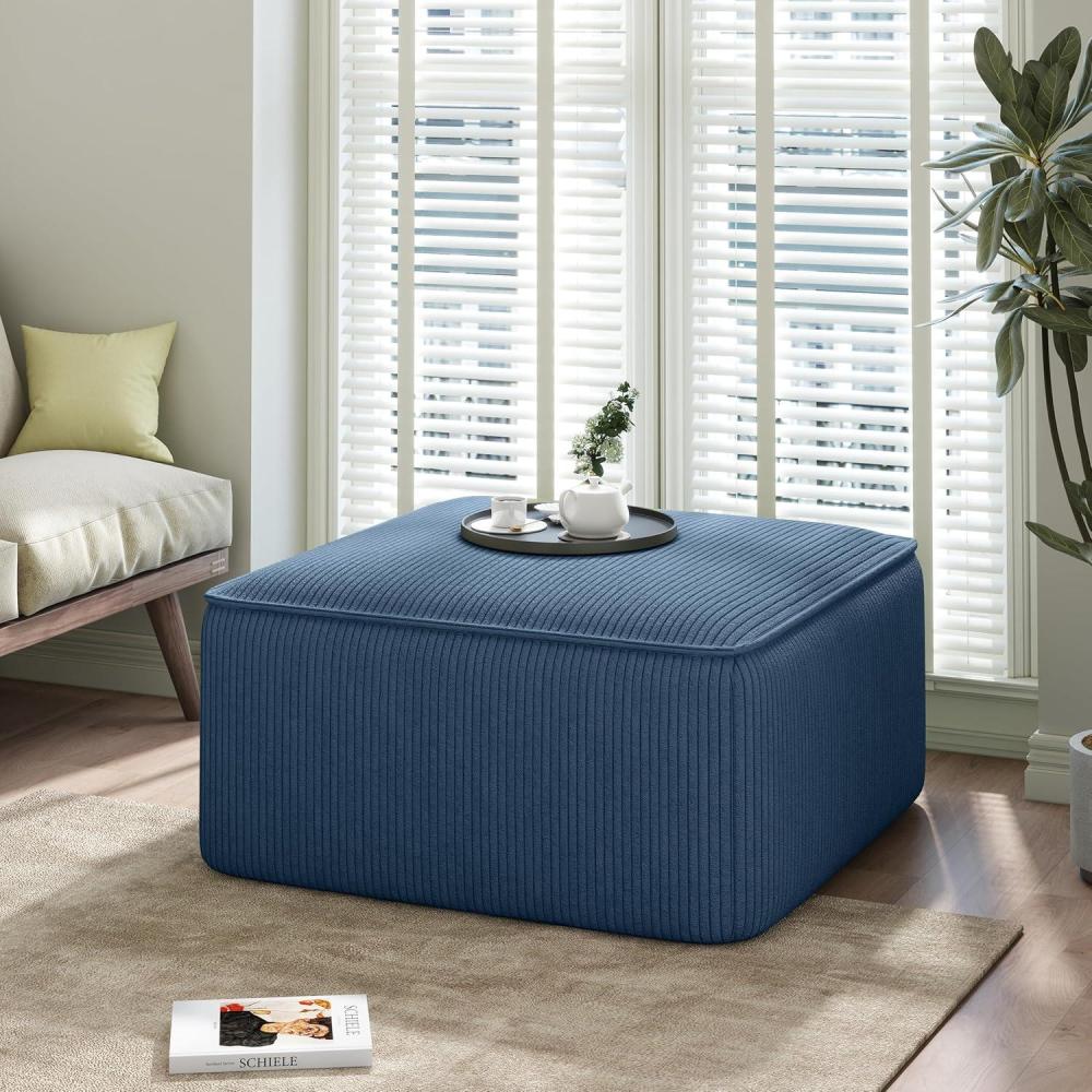 imageChristopher Knight Home Kyle Corduroy Woven Upholstery Square Ottoman Living Room Sofa Ottoman with Wood Frame Comfy Seating Experience with Dense Foam Padding NonMarking Foot Caps Olive GreenNavy Blue  Corduroy