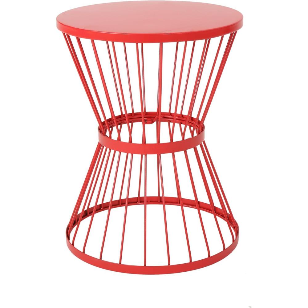 imageChristopher Knight Home Lassen Outdoor 16quot Iron Side Table Matte Red