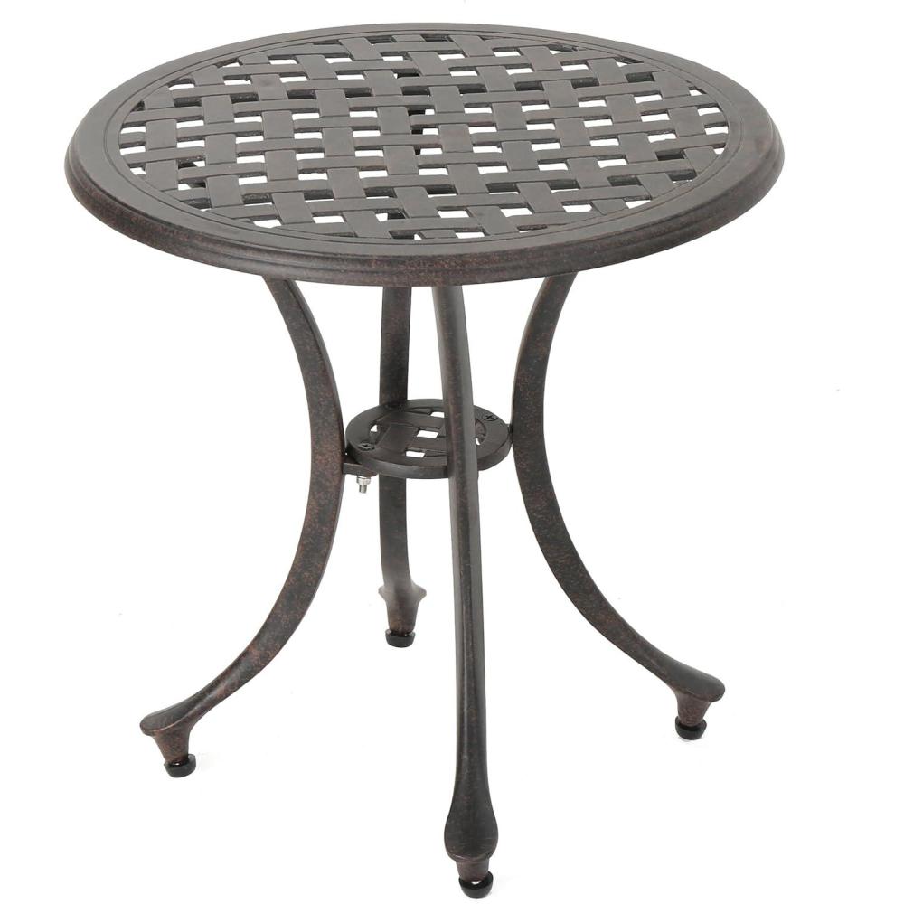 imageChristopher Knight Home Lola Outdoor 19quot Cast Aluminum Side Table Bronze FinishedSide Table