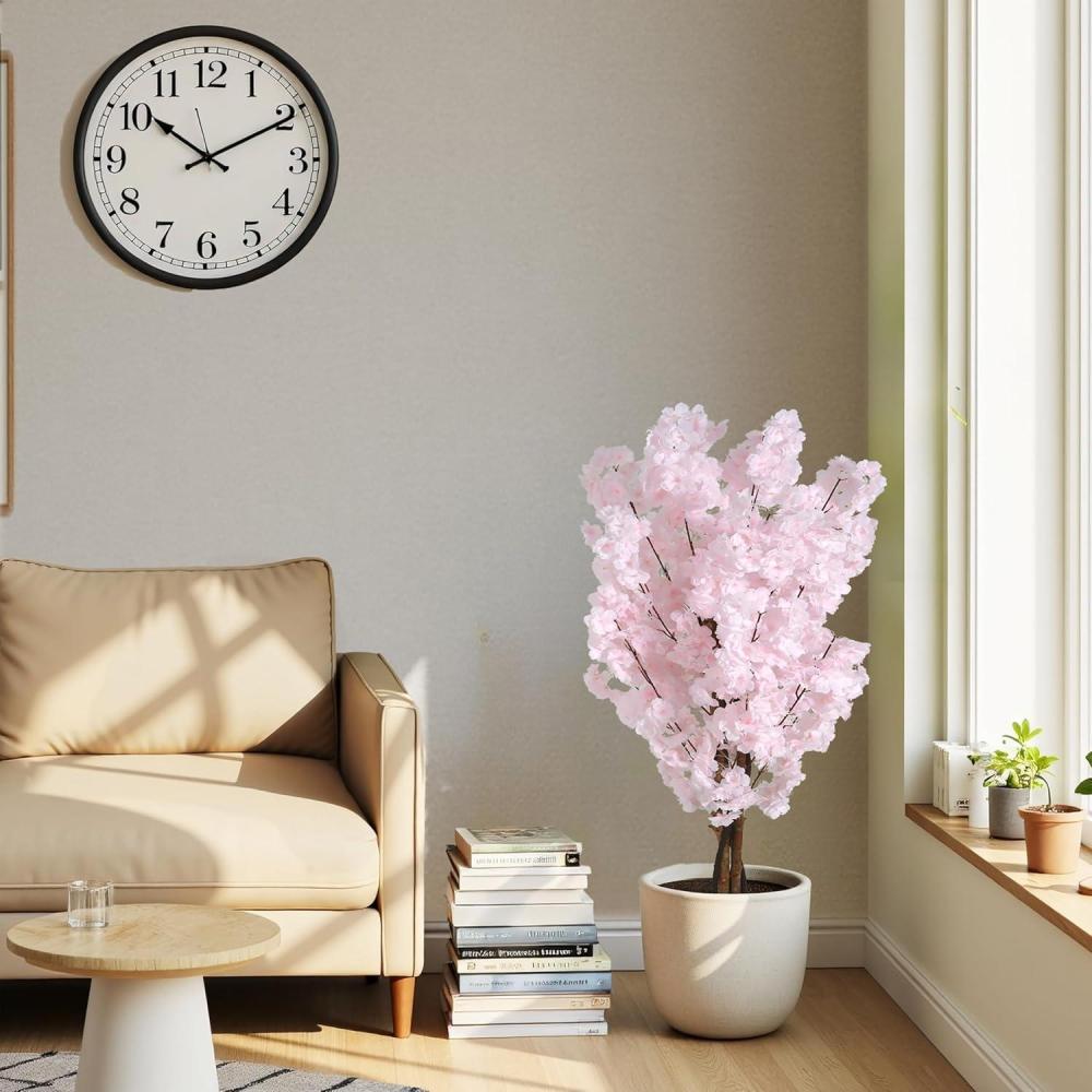 imageChristopher Knight Home Luke 63H PrePotted Artificial Tree Indoor Artificial Ficus with Nursery Pot Faux Tree with Natural Wood Trunk for Home Office Decor 1pcs with Black Plastic Pot GreenPink43h
