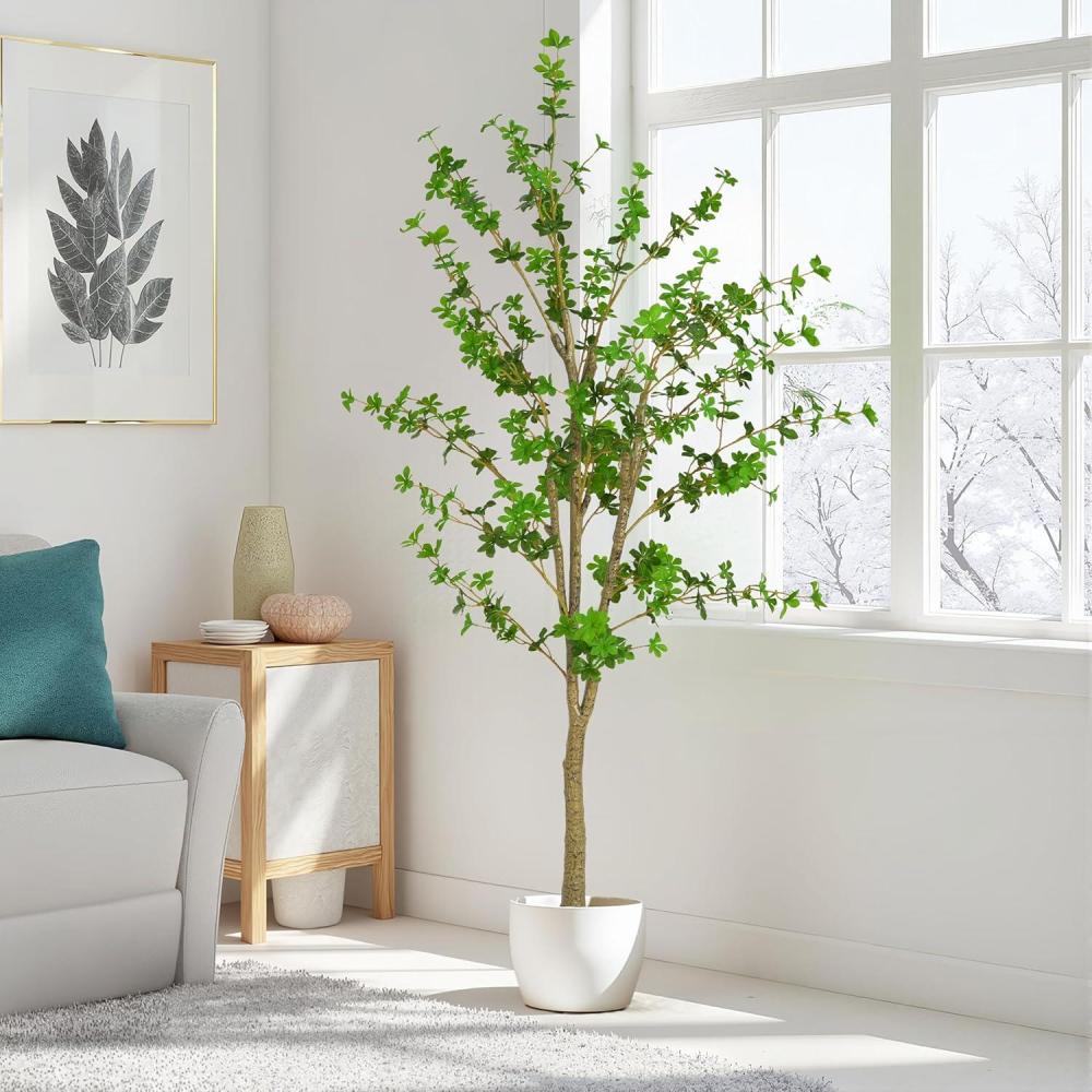imageChristopher Knight Home Luke 63H PrePotted Artificial Tree Indoor Artificial Ficus with Nursery Pot Faux Tree with Natural Wood Trunk for Home Office Decor 1pcs with Black Plastic Pot GreenGreen76h