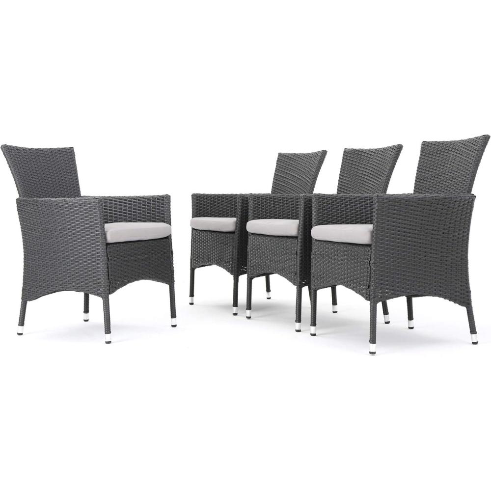 imageChristopher Knight Home Malta KD PE Wicker Dining Chairs 4Pcs Set Grey