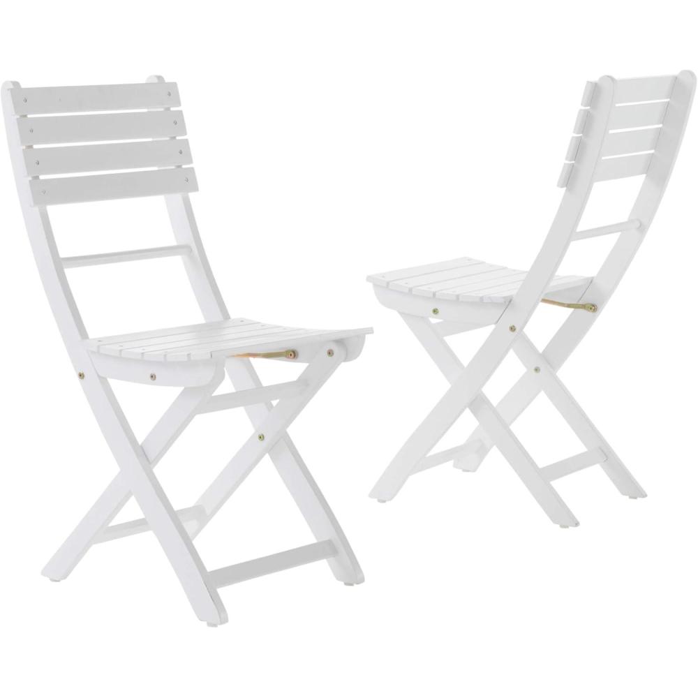imageChristopher Knight Home Positano Outdoor Acacia Wood Foldable Dining Chairs 2Pcs Set Pu White