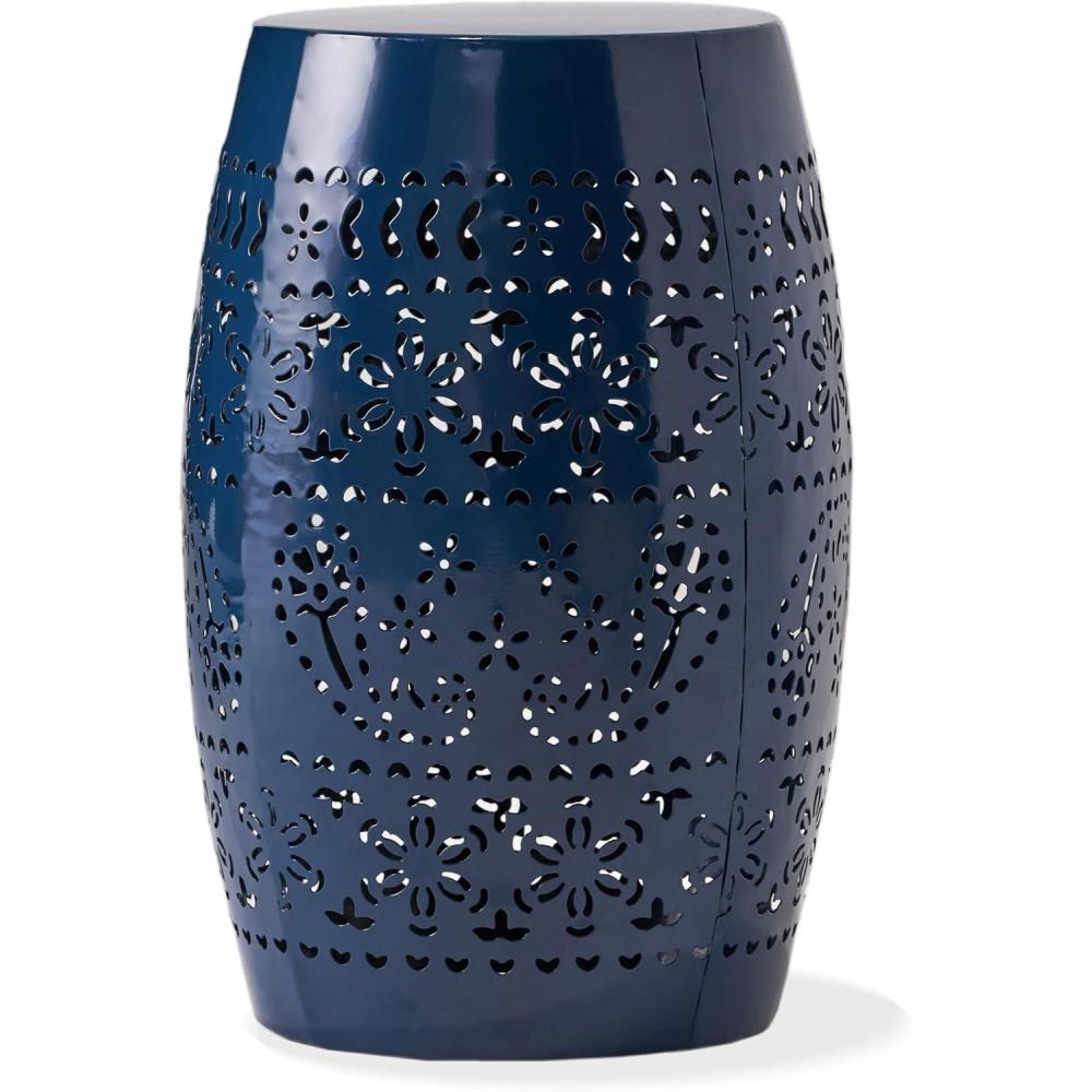 imageChristopher Knight Home Ruby Outdoor 12quot Iron Side Table BlackDark Blue