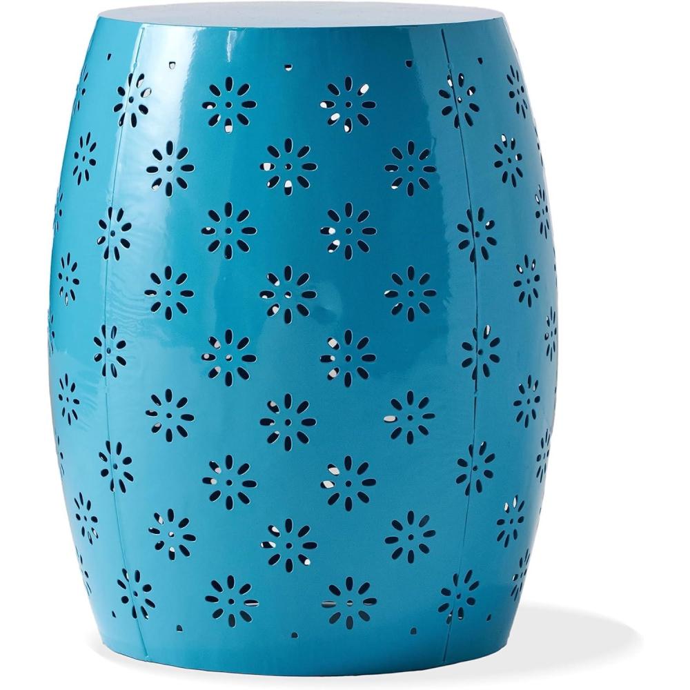 imageChristopher Knight Home Ruby Outdoor 12quot Iron Side Table WhiteSolei blue