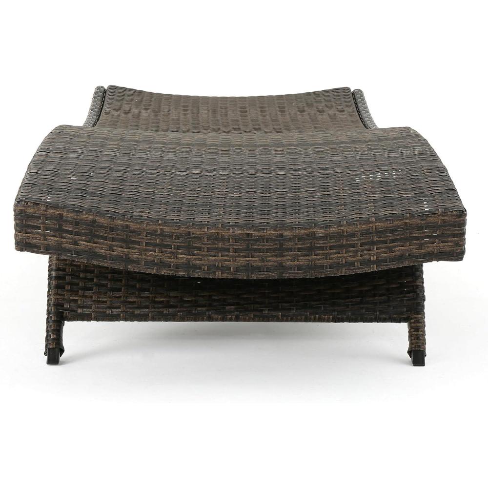 imageChristopher Knight Home Thira Outdoor Wicker Chaise Lounge with Aluminum Frame Mix Mocha