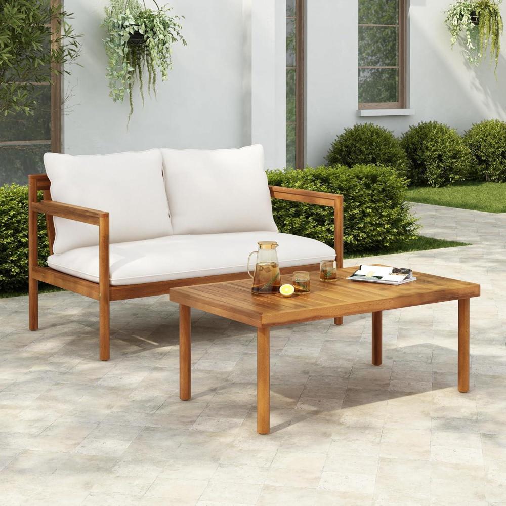 imageChristopher Knight Home Vorms 5Piece Acacia Wood Patio Furniture Set with Rope Backrest Patio Conversation Chat Set for Backyard Balcony Outdoor 7Seater Seating Group with Coffee Table TeakCreamTeakcream 2seater Set