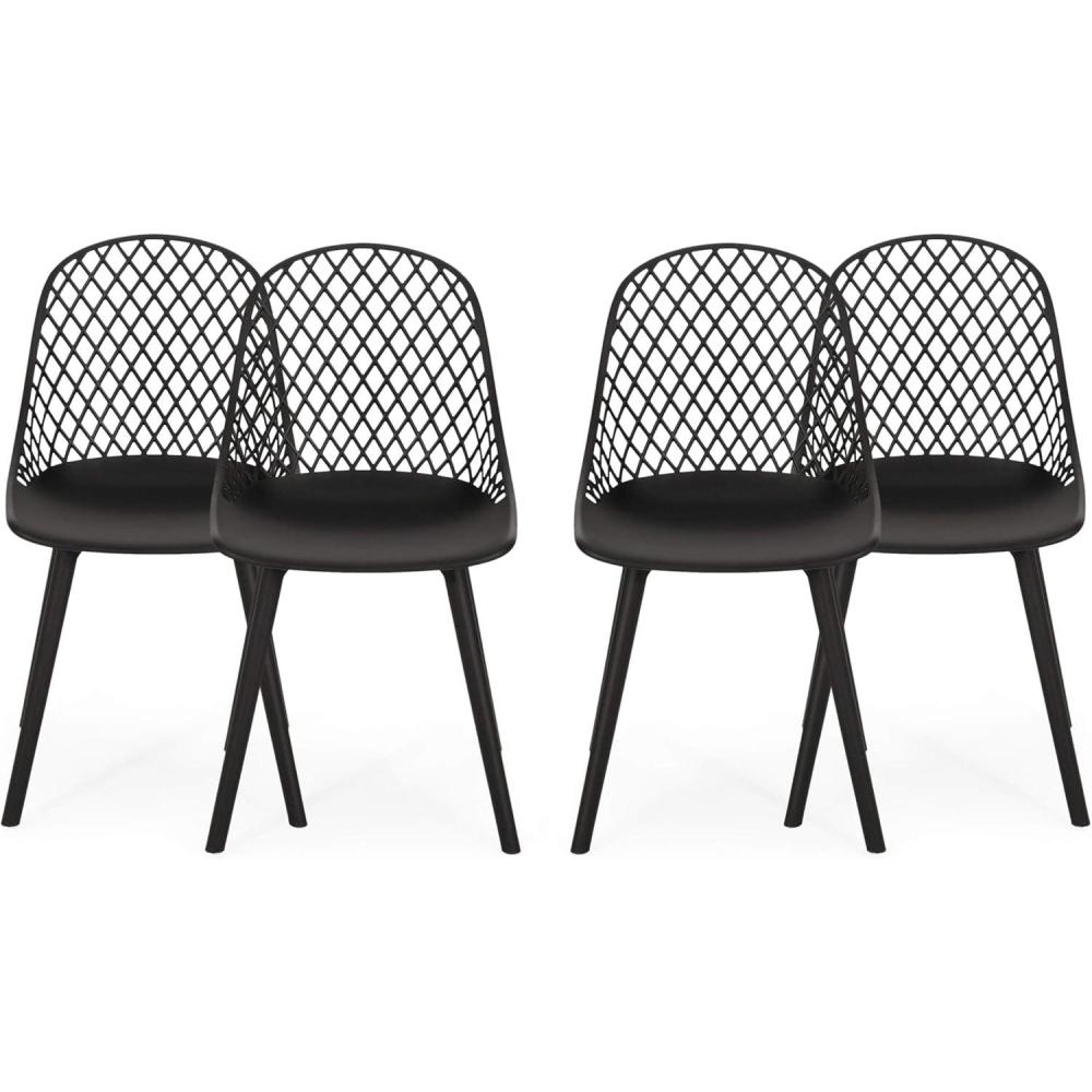 imageDelora Outdoor Modern Dining Chair Set of 4 Black