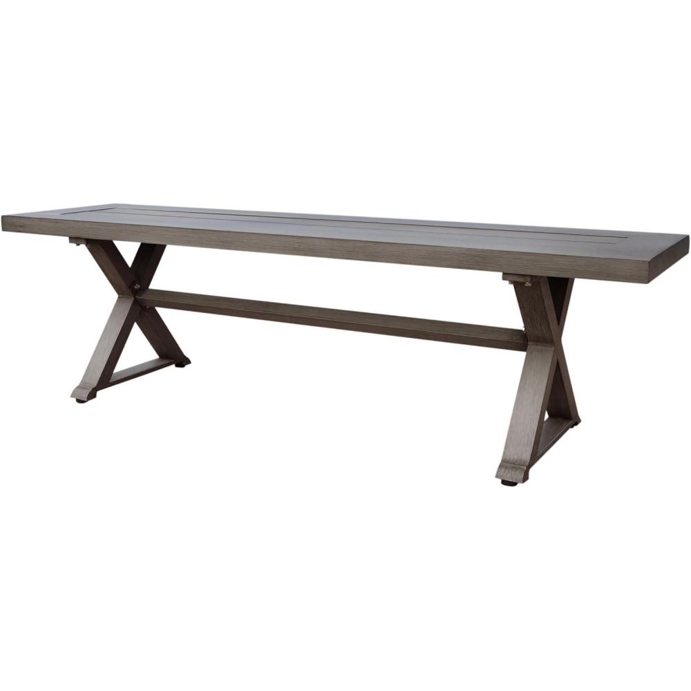 imageIcey Modern Outdoor Aluminum Dining Bench Dark Gray