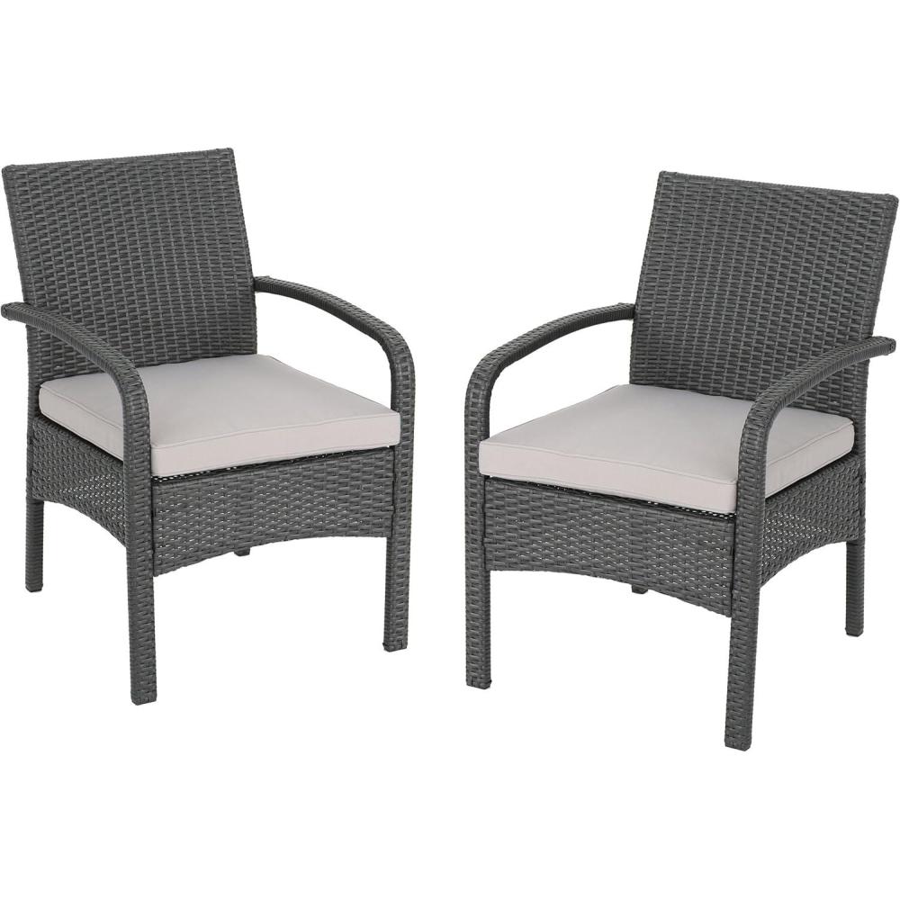 imageOtto Outdoor Wicker Club Chair Gray and SilverSet of 2
